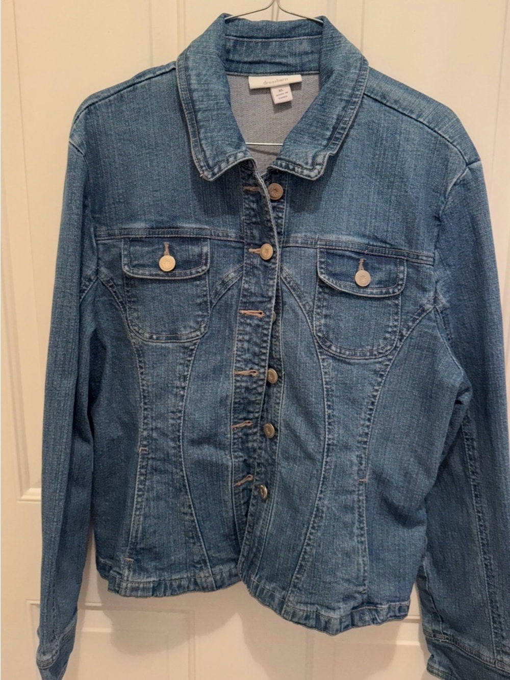 Dress Barn Blue Denim Button-Front Jacket-XL